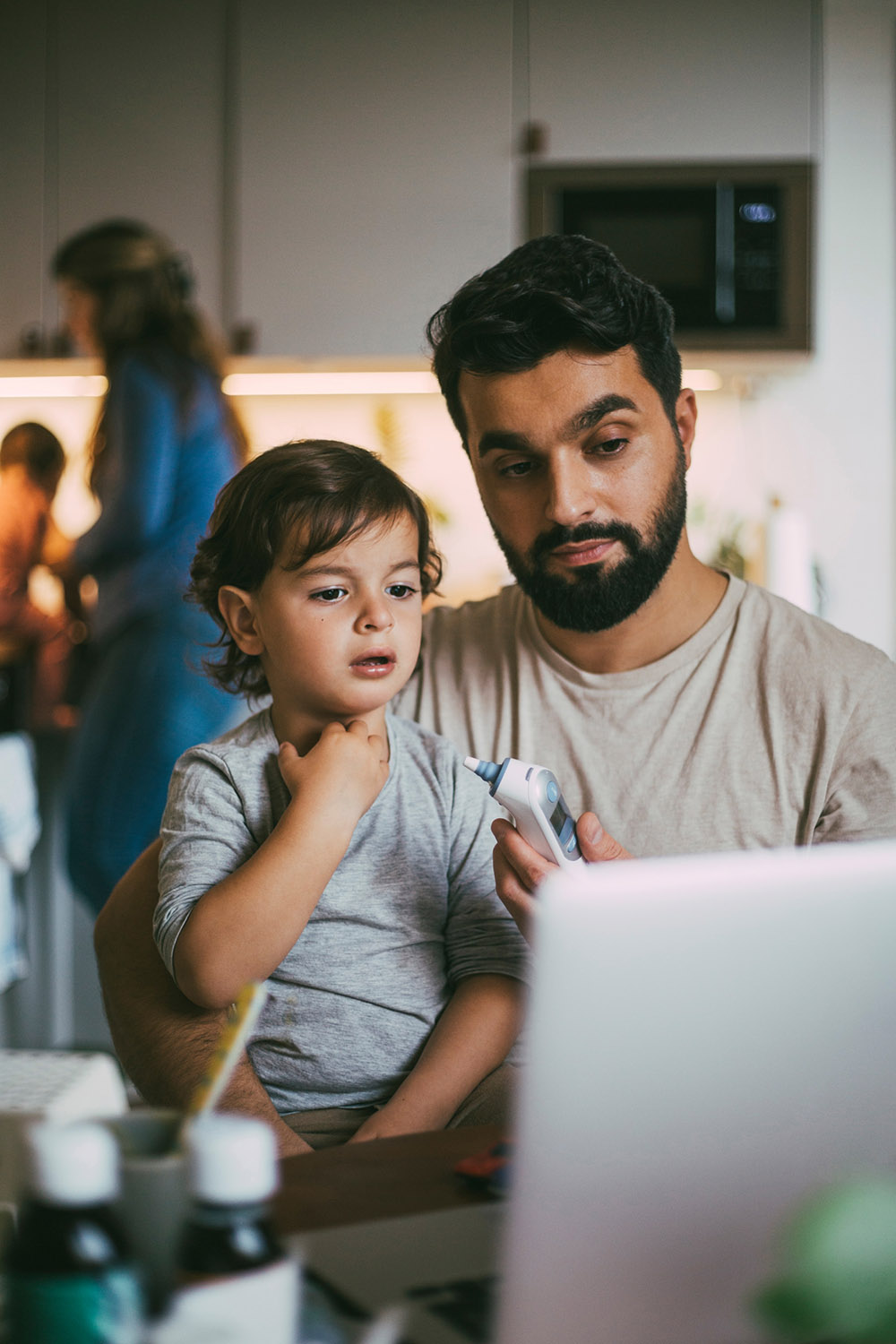 A father with his child.