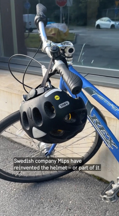 A MIPS helmet and a bicycle.