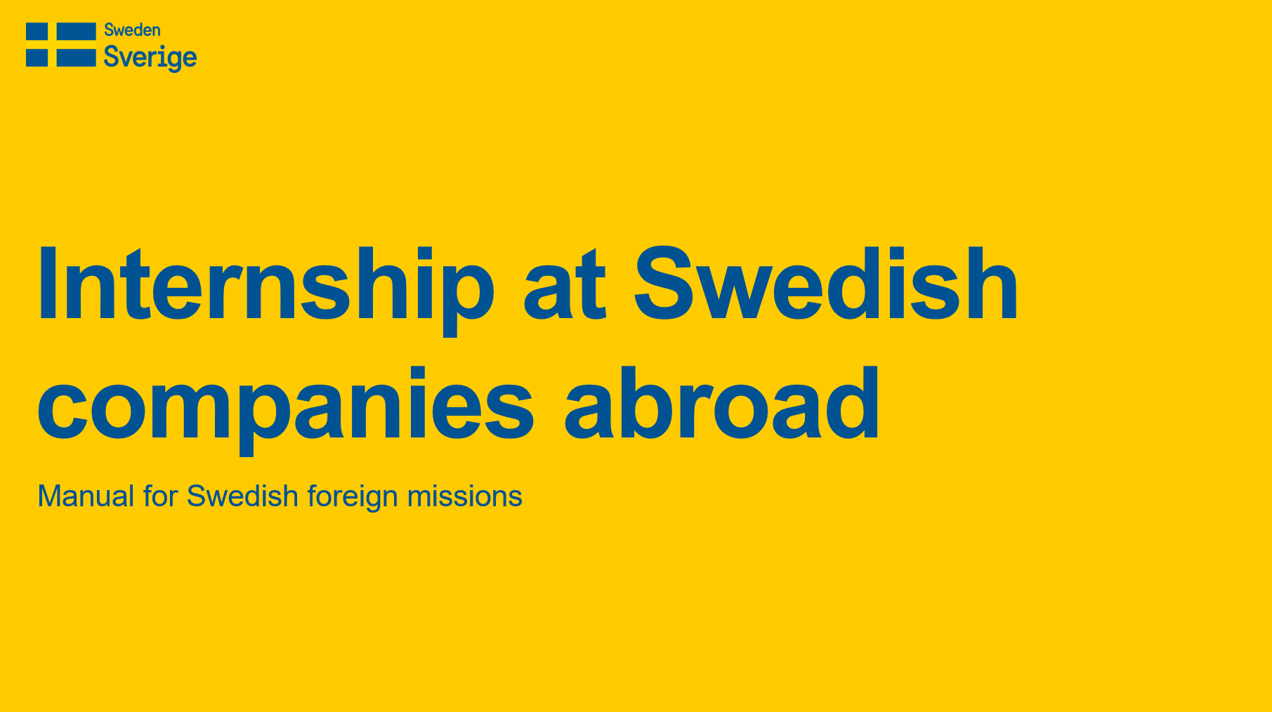 Internships at Swedish companies abroad manuals