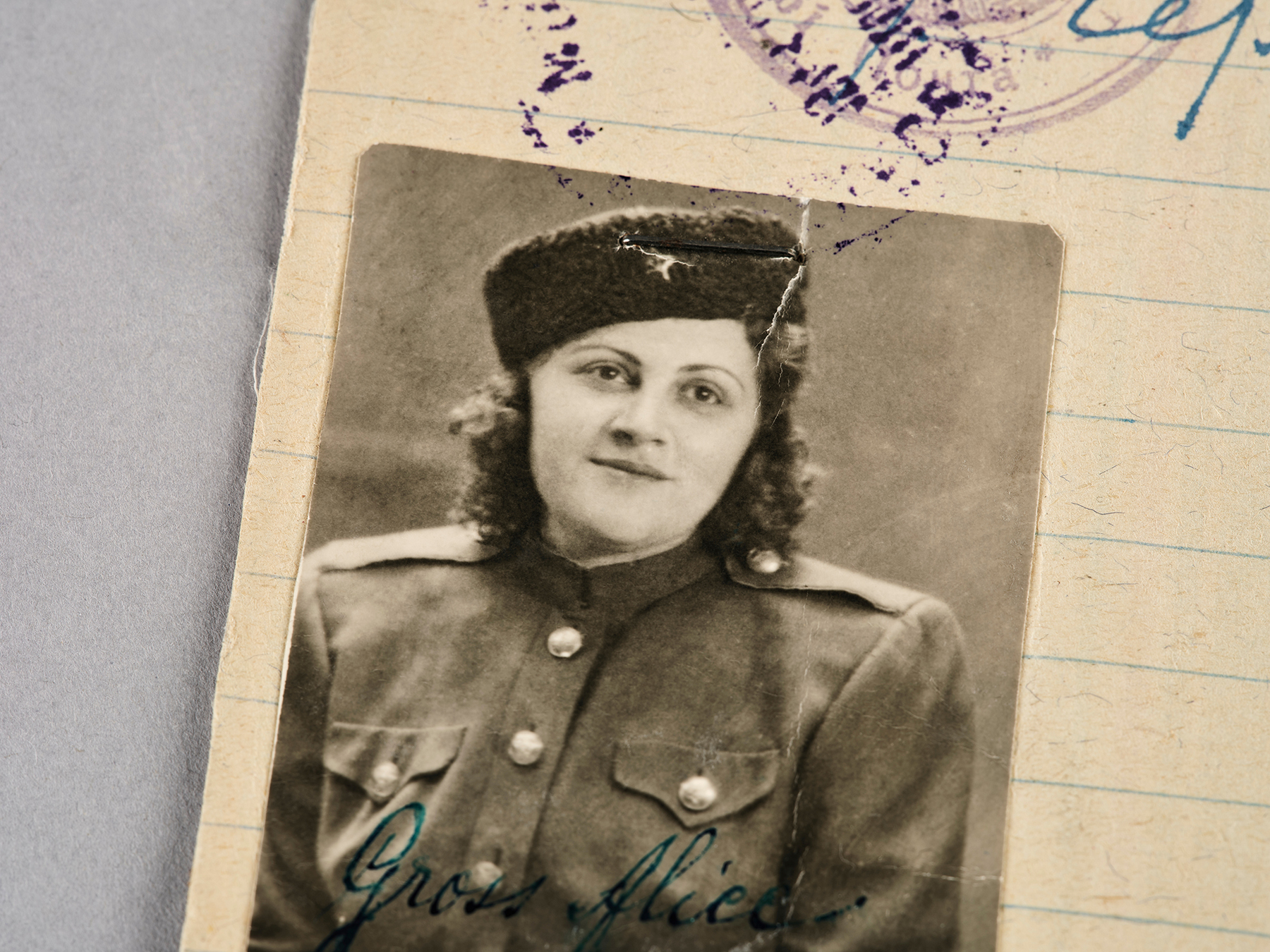 Alice's ID with image of her in uniform