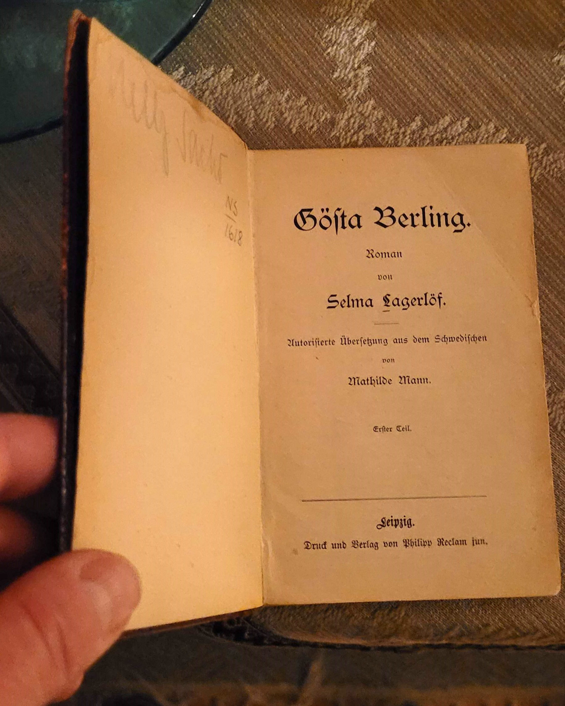 An old book with Gösta Berlings saga.