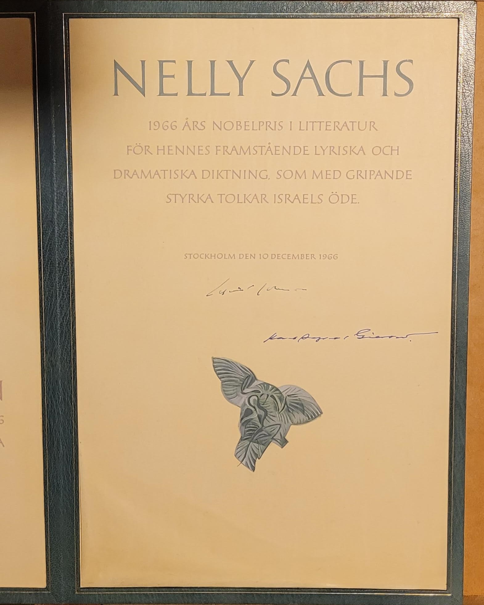 Nelly Sach's Nobel diploma