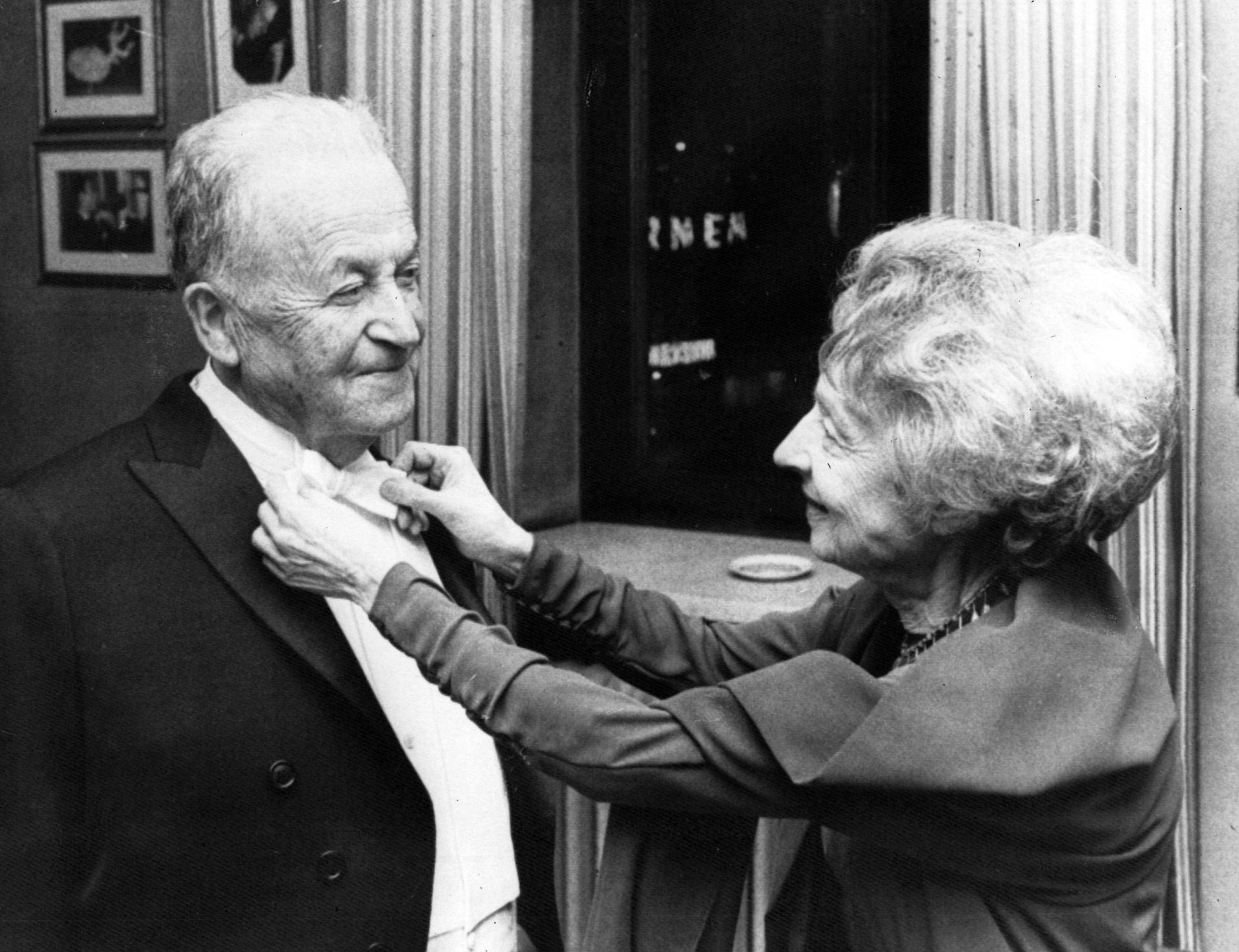 Schmuel and Nelly getting ready for the Nobel award ceremony.